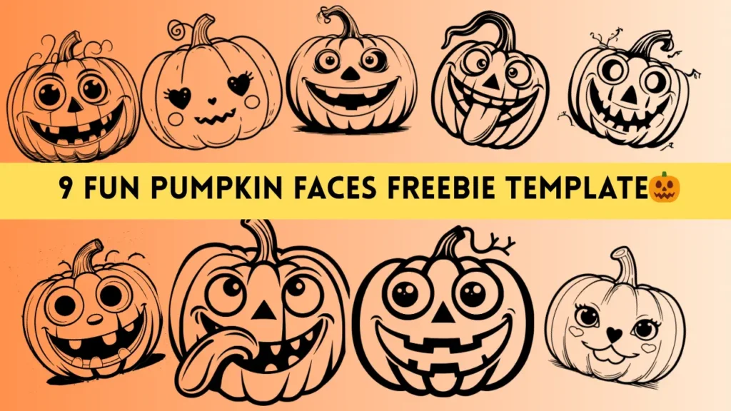 Printable goofy pumpkin faces template — fun and easy Halloween and Thanksgiving craft idea for kids and adults. Perfect for painting, coloring, or decorating pumpkins