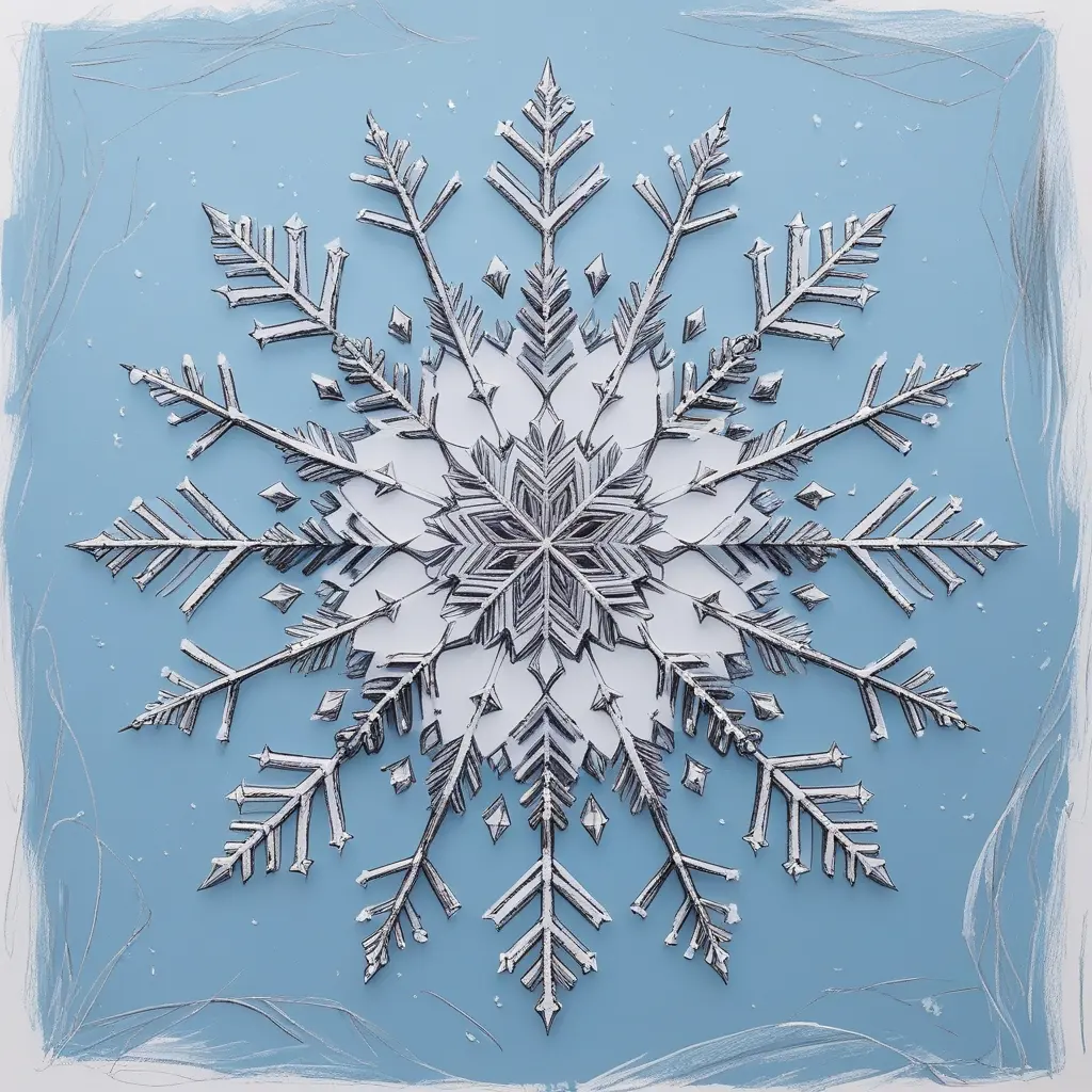 Elegant snowflake mandala — intricate hand-drawn winter pattern with frosty details, perfect for Christmas coloring and festive art inspiration.